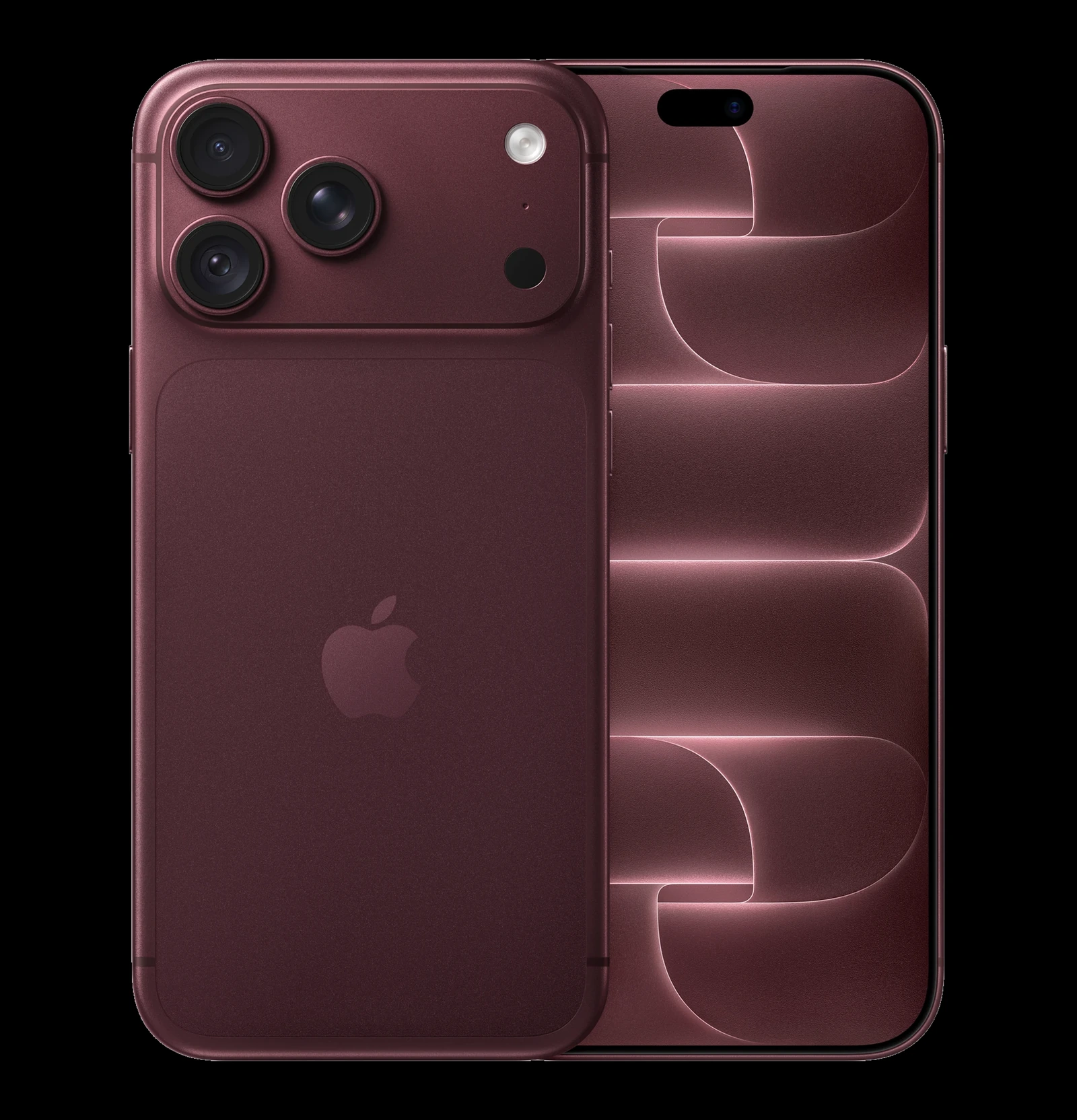 Acabado Burgundy: parte frontal y posterior del iPhone